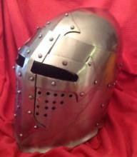 14 Gauge Visored Medieval Bascinet Helm for Full Contact SCA and WMA Combat